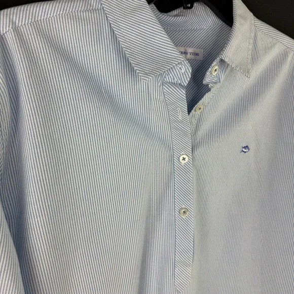 Southern Tide Blue and White Stripe Button Down Shirt Medium New Condition - Picture 7 of 7